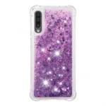 Samsung Galaxy A50 Purple Liquid Glitter Stars Shockproof Bumper Case - Image 3