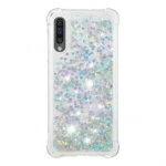 Samsung Galaxy A50 White Liquid Glitter Stars Shockproof Bumper Case - Image 3