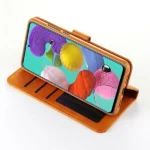 Samsung Galaxy A51 Wallet Leather Flip Case Brown Magnetic Stand - Image 3