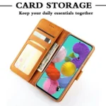 Samsung Galaxy A51 Wallet Leather Flip Case Brown Magnetic Stand - Image 5