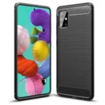 Samsung Galaxy A50 Black Matte Carbon Fiber Heavy Duty Rugged Shockproof Case