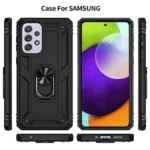 Samsung Galaxy A52 Black Magnetic Ring Rugged Shockproof Heavy Duty Case - Image 6