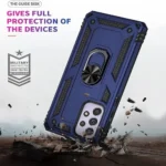 Samsung Galaxy A52 Blue Magnetic Ring Rugged Shockproof Heavy Duty Case - Image 3