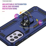 Samsung Galaxy A52 Blue Magnetic Ring Rugged Shockproof Heavy Duty Case - Image 4