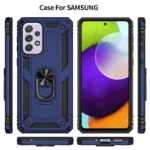 Samsung Galaxy A52 Blue Magnetic Ring Rugged Shockproof Heavy Duty Case - Image 5