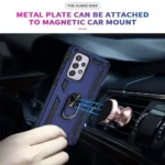 Samsung Galaxy A52 Blue Magnetic Ring Rugged Shockproof Heavy Duty Case - Image 6