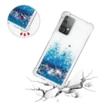 Samsung Galaxy A52 Blue Liquid Glitter Stars Shockproof Bumper Case - Image 4