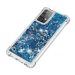Samsung Galaxy A52 Blue Liquid Glitter Stars Shockproof Bumper Case - Image 5
