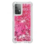 Samsung Galaxy A52 Pink Liquid Glitter Stars Shockproof Bumper Case - Image 3