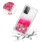 Samsung Galaxy A52 Pink Liquid Glitter Stars Shockproof Bumper Case - Image 4
