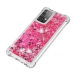 Samsung Galaxy A52 Pink Liquid Glitter Stars Shockproof Bumper Case - Image 5