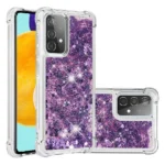 Samsung Galaxy A52 Purple Liquid Glitter Stars Shockproof Bumper Case
