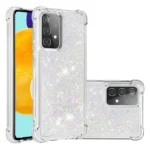 Samsung Galaxy A52 White Liquid Glitter Stars Shockproof Bumper Case - Image 2