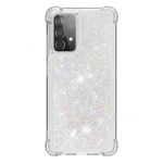Samsung Galaxy A52 White Liquid Glitter Stars Shockproof Bumper Case - Image 3