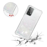 Samsung Galaxy A52 White Liquid Glitter Stars Shockproof Bumper Case - Image 4