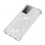 Samsung Galaxy A52 White Liquid Glitter Stars Shockproof Bumper Case - Image 5