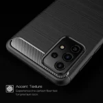 Samsung Galaxy A33 5G Black Shockproof Heavy Duty Rugged Matte Carbon Fiber Case Cover - Image 4