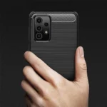 Samsung Galaxy A33 5G Black Shockproof Heavy Duty Rugged Matte Carbon Fiber Case Cover - Image 5