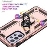 Samsung Galaxy A53 5G Rose Gold Magnetic Ring Rugged Shockproof Heavy Duty Protective Case Cover - Image 3