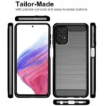 Samsung Galaxy A53 5G Black Shockproof Heavy Duty Rugged Matte Carbon Fiber Case Cover - Image 3