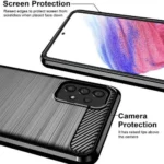 Samsung Galaxy A53 5G Black Shockproof Heavy Duty Rugged Matte Carbon Fiber Case Cover - Image 4