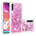 Samsung Galaxy A70 Pink Smart Shockproof Dynamic Liquid Bumper Glitter Stars Case Cover