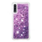 Samsung Galaxy A70 Purple Smart Shockproof Dynamic Liquid Bumper Glitter Stars Case Cover - Image 3