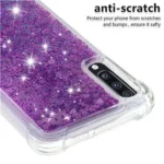 Samsung Galaxy A70 Purple Smart Shockproof Dynamic Liquid Bumper Glitter Stars Case Cover - Image 4