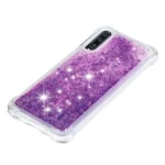 Samsung Galaxy A70 Purple Smart Shockproof Dynamic Liquid Bumper Glitter Stars Case Cover - Image 5