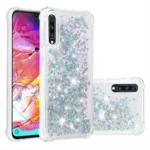 Samsung Galaxy A70 White Smart Shockproof Dynamic Liquid Bumper Glitter Stars Case Cover