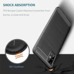 Samsung Galaxy A71 Black Shockproof Heavy Duty Rugged Matte Carbon Fiber Case Cover - Image 2