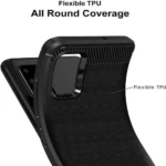 Samsung Galaxy A71 Black Shockproof Heavy Duty Rugged Matte Carbon Fiber Case Cover - Image 4