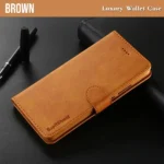 Samsung Galaxy A71 Brown  Wallet Leather Flip Stand Magnetic Case Cover - Image 2