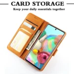 Samsung Galaxy A71 Brown  Wallet Leather Flip Stand Magnetic Case Cover - Image 3