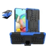 Samsung Galaxy A71 Blue Heavy Duty Tough Kickstand Shockproof Rugged Case Cover