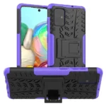 Samsung Galaxy A71 Purple Heavy Duty Tough Kickstand Shockproof Rugged Case Cover