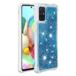 Samsung Galaxy A71 Blue Smart Shockproof Dynamic Liquid Bumper Glitter Stars Case Cover