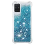Samsung Galaxy A71 Blue Smart Shockproof Dynamic Liquid Bumper Glitter Stars Case Cover - Image 3
