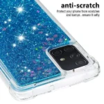 Samsung Galaxy A71 Blue Smart Shockproof Dynamic Liquid Bumper Glitter Stars Case Cover - Image 2