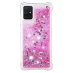 Samsung Galaxy A71 Pink Smart Shockproof Dynamic Liquid Bumper Glitter Stars Case Cover - Image 4