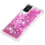 Samsung Galaxy A71 Pink Smart Shockproof Dynamic Liquid Bumper Glitter Stars Case Cover - Image 2