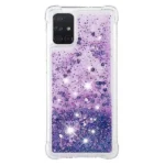 Samsung Galaxy A71 Purple Smart Shockproof Dynamic Liquid Bumper Glitter Stars Case Cover - Image 3