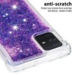 Samsung Galaxy A71 Purple Smart Shockproof Dynamic Liquid Bumper Glitter Stars Case Cover - Image 4