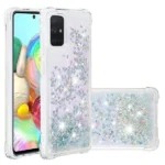 Samsung Galaxy A71 White Smart Shockproof Dynamic Liquid Bumper Glitter Stars Case Cover
