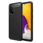 Samsung Galaxy A72 Black Shockproof Heavy Duty Rugged Matte Carbon Fiber Case Cover - Image 2