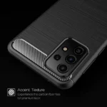 Samsung Galaxy A72 Black Shockproof Heavy Duty Rugged Matte Carbon Fiber Case Cover - Image 4