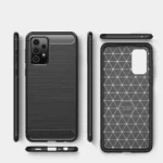 Samsung Galaxy A72 Black Shockproof Heavy Duty Rugged Matte Carbon Fiber Case Cover - Image 5