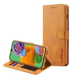 Samsung Galaxy A90 5G Brown Genuine SupRShield Wallet Leather Flip Stand Magnetic Case Cover