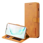 Note 10 Wallet Case – Brown Leather Flip Stand Cover