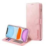 Note 10 Wallet Case – Rose Gold Leather Flip Stand Cover